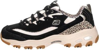 Skechers Schoenen, Dames, Zwart, 39 EU, Leer, DLites Lage Sneakers