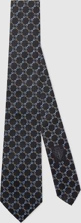 Gucci Horsebit Silk Jacquard Tie, Black