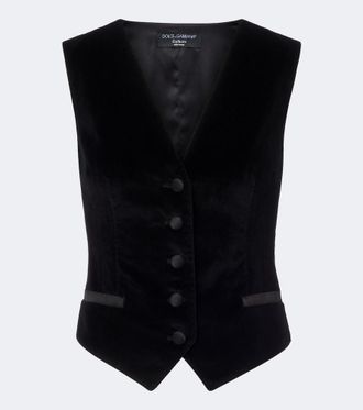 Dolce & Gabbana Gilet in velluto misto cotone e seta