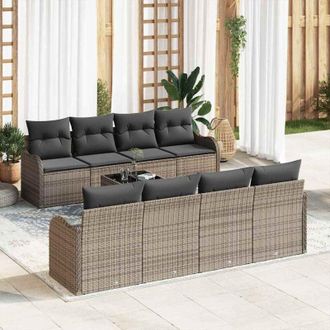 vidaXL Conjunto De Sof&aacute; De Jard&iacute;n Con Coj&iacute;n 9 Pcs Gris 55 X 55 X 37 Cm Vidaxl