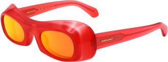 Ferragamo Orange Flash Irregular Ladies Sunglasses SF2030S 616 51