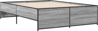 vidaXL Bed Frame without Mattress Grey Sonoma 120x190 cm Small Double Vidaxl