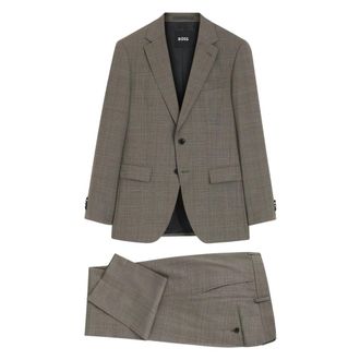 HUGO BOSS Kostuums, Heren, Bruin, XL, Tweed, Single Breasted Suit