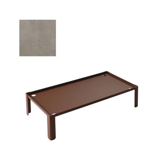 Abert Domino raised set corten with stoneware 20x40xH9