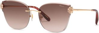 Chopard Brown Gradient Violet Cat Eye Ladies Sunglasses SCHL57S 08FC 59