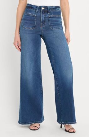 Good American Soft-Tech Good Waist Palazzo Jeans in Indigo511 at Nordstrom, Size 14P