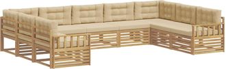 vidaXL Conjunto De Sof&aacute;s De Exterior 9 Uds. Y Beige Vidaxl