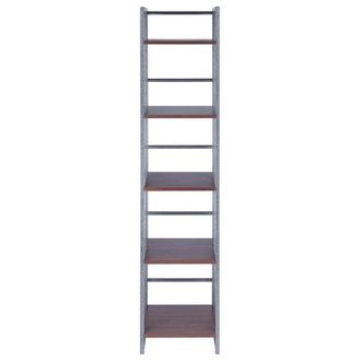 Winsome Isa 5-Tier Shelf, Graphite and Walnut