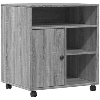 vidaXL Soporte Para Impresora Con Ruedas Gris Sonoma 60x50x67 Cm Vidaxl