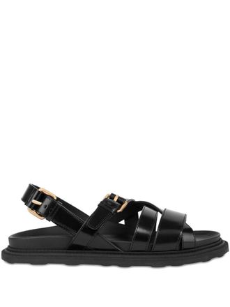 Moschino Flat Sandals with Adjustable Ankle Strap