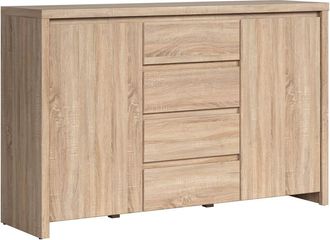 Petits Meubles Aparador 2 puertas y 4 cajones estratificado marr&oacute;n