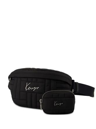 Kenzo quilted logo belt bag - Black