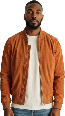 Infinity Leather Mens Tan Goat Suede MA-1 Bomber Jacket-Antalya