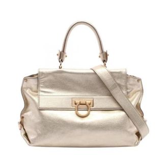 Ferragamo Pre-owned Handbag - Dames - Vintage Handtas - Geel - ONE Size - Leer - Vintage