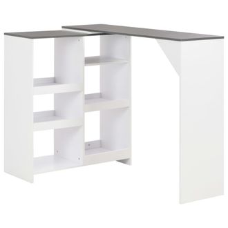 vidaXL Tavolo Da Bar Con Scaffale Mobile Bianco 138x39x110 Cm - Vidaxl