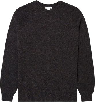 Sunspel Jersey de cuello redondo de lana de cordero - Knitwear - Hombre - Marr&oacute;n - L