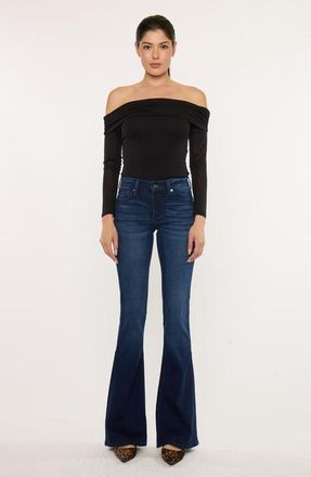 Kancan Trisha Mid Rise Classic Flare Jeans in Dark Wash at Nordstrom, Size 30
