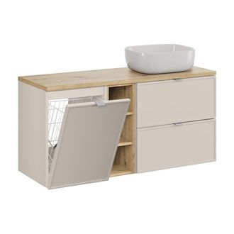 Petits Meubles Mueble lavabo 3 compartimientos cesto de ropa estratificado 120.6cm