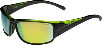 Bolle Unisex Bollé Keelback Brown Green Polarized Shiny Black Sunglasses - One Size