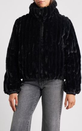 Save The Duck Elina Faux Fur Jacket in Black at Nordstrom, Size 4