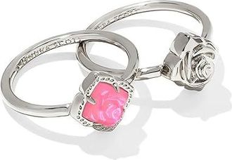 Kendra Scott Mallory Rose Womens Ring Set Womens Ring Rhod Blush Ivory Mop : 9, Brass