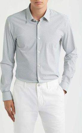 BOSS Roan Kent Slim Fit Performance Button-Up Shirt in Light Pastel/green at Nordstrom, Size Xx-Large