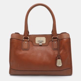 Cole Haan Vintage Novelty Kendra Brown Leather Tote