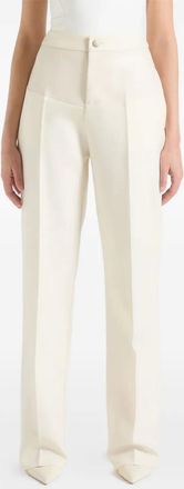 Manière De Voir Pantaloni Blanche sartoriali con inserti in pelle sintetica - Bianco