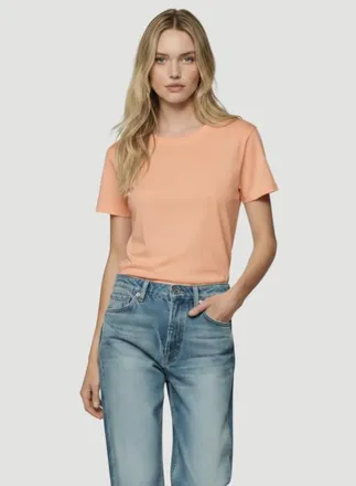 Majestic Filatures 100% Machine Washable Cashmere Short Sleeve Crewneck T-Shirt in Papaya at Nordstrom, Size 2