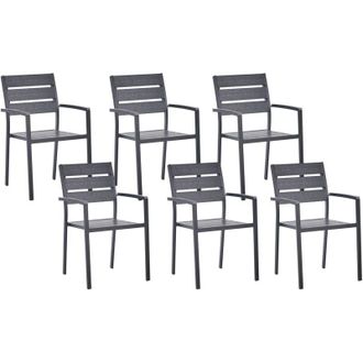 Beliani Beliani - Set di 6 sedie da pranzo in alluminio anodizzato colore nero Vernio