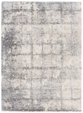 Tapiso Alfombra de sal&oacute;n crema gris oscuro rayas shaggy 80 x 150 cm