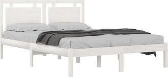 vidaXL Estructura De Cama Madera Maciza Blanca 200x200 Cm Vidaxl