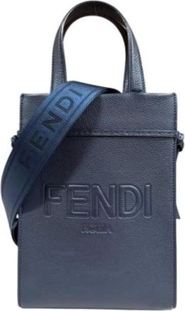 Fendi Pre-owned Cross Body Bags, male, Blue, Size: ONE SIZE Pre-owned Leather fendi-bags