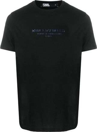 Karl Lagerfeld embossed-logo T-shirt - men - Cotton - L - Black