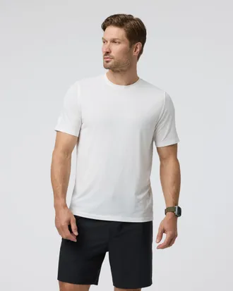 Vuori Clothing Current Tech T-Shirt | White | XS, Size Extra Small