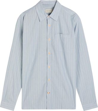 Oliver Spencer Striped Cotton Shirt - Blue - 42 (C16.5 / XL)