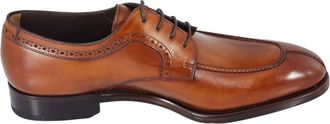 Ferragamo Mens Tullio Leather Derby Shoes In Brown