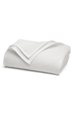Boll & Branch Waffle Organic Cotton Blanket in White at Nordstrom, Size Full