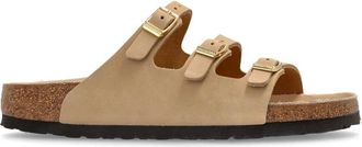 Birkenstock Beige Slip-On Buckle-Strap Sandals - female - Birkenstock - Sliders - Brown - 8 UK - Shoes