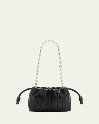 Loewe Flamenco Pleated Shoulder Bag in Napa Leather