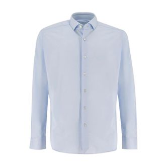 Xacus Verfijnde Franse Kraag Overhemd met Parelmoer Knopen - Heren - Casual Overhemden - Blauw - L - Overhemden