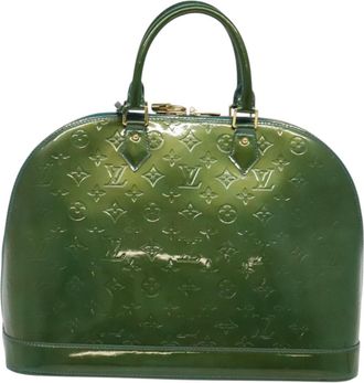 Louis Vuitton Alma Green Patent Leather Handbag (Pre-Owned)