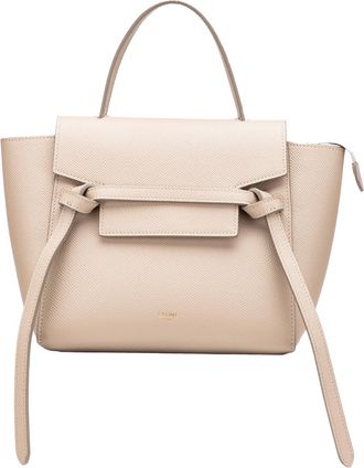 Celine Pre-owned Womens Belt Bag Top Handle Leather - Nude - One Size