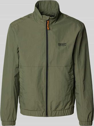 Tom Tailor Denim Regular Fit Funktionsjacke mit Label Stitching in Oliv, Größe M