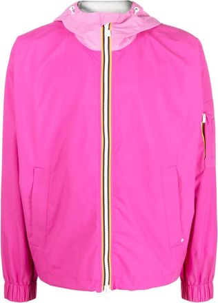 K-Way Giacca con bordo a righe - Rosa