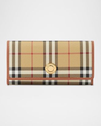 Burberry Halton Check Continental Wallet