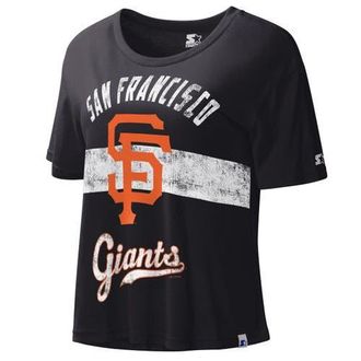 Starter Womens Starter Black San Francisco Giants Record Setter Crop Top at Nordstrom, Size Small