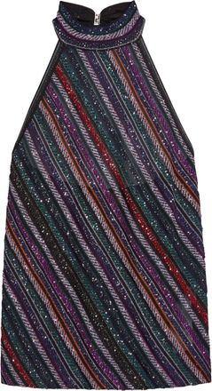 Missoni Top a righe con paillettes - Nero