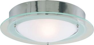 Searchlight Plafoniera Contemporanea Belfast Acciaio Cromo Vetro 1 Luce E14