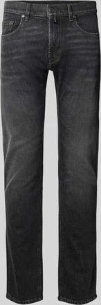 Pierre Cardin Tapered Fit Jeans im Used-Look Modell Lyon in Dunkelgrau, Größe 32/32